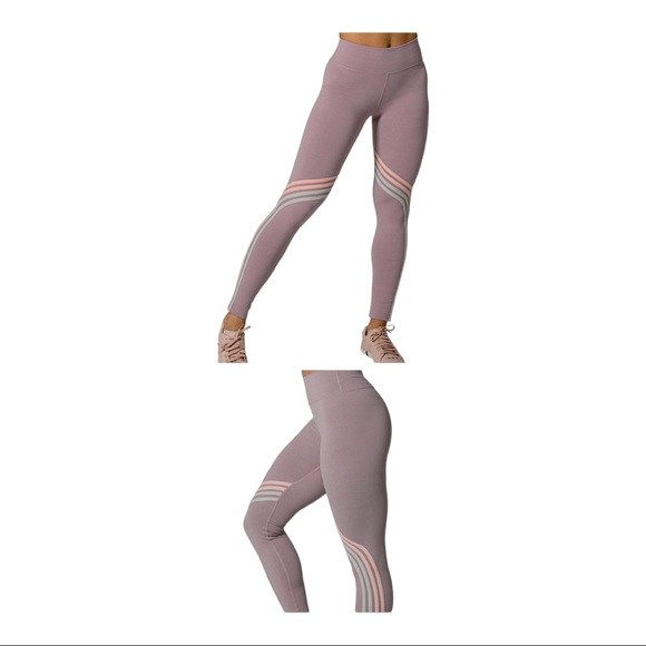 925fit Pastel Rainbow Stripe Leggings - Picture 4 of 7